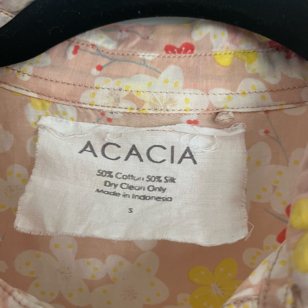 Acacia Floral cotton/Silk Blend Blouse